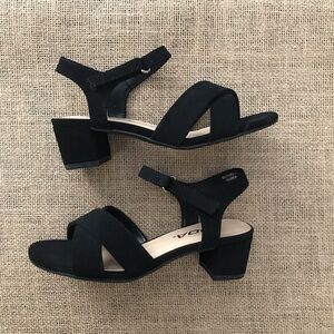 Soda Special Occasion Event Little Girl  Black Criss Cross Velcro Strap Heels